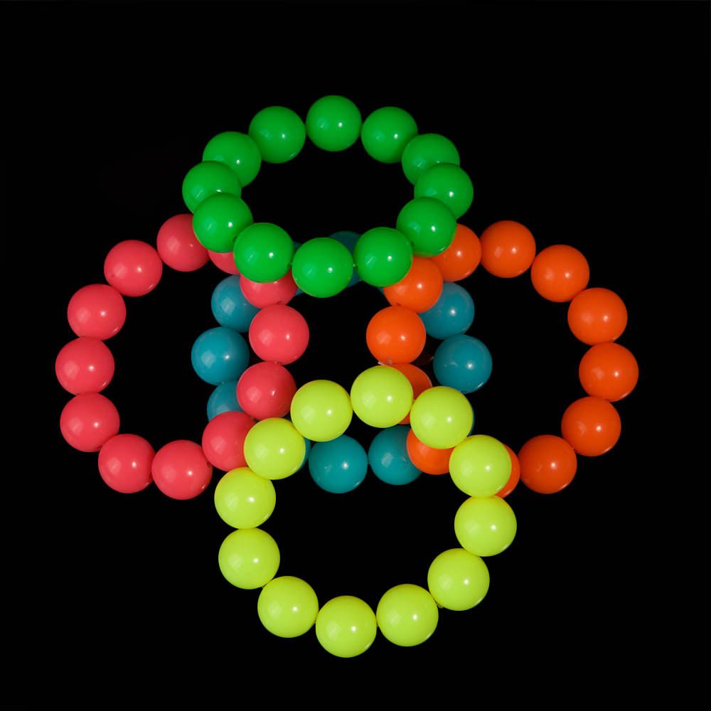 img-Pack of 4 Neon Beaded Bracelets-0